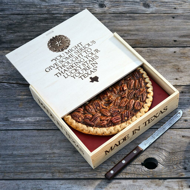 Brazos Bottom Pecan Pie in a Wooden Box