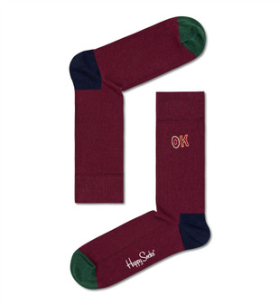 Happy Socks - Crew Socks (Size 41-46) ~ Embroidery OK