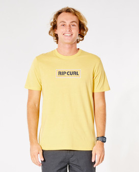 Rip Curl Men's Organic Cotton T-Shirt ~ Big Mumma Icon retro yellow