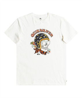 Quiksilver Men's SS  Cotton T-Shirt ~ Skull Trooper cream