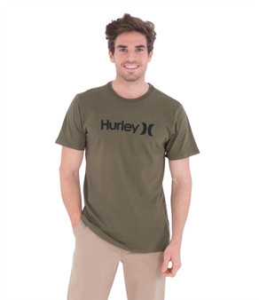 Hurley Men's Seasonal Cotton T-Shirt ~ One & Only Solid olive