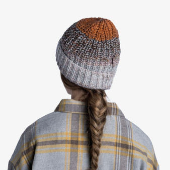 Buff Knitted and Polar Cuff Beanie ~ Olya grey