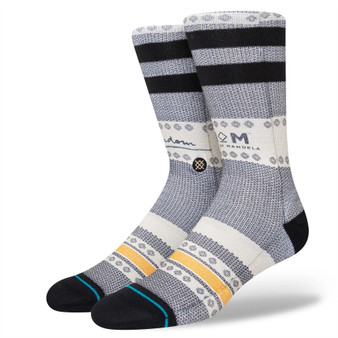 Stance Men's Crew Socks size L ~ freedom mandela black