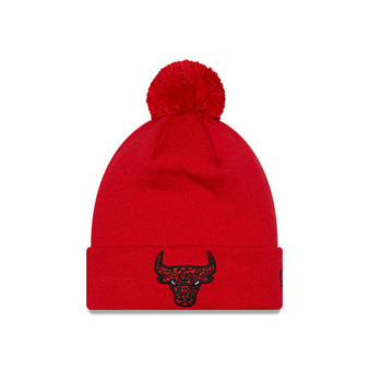 New Era Men's Infill Bobble Beanie ~ Chicago Bulls red