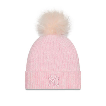 New Era Womens Chenille Bobble Beanie ~ New York Yankees pink