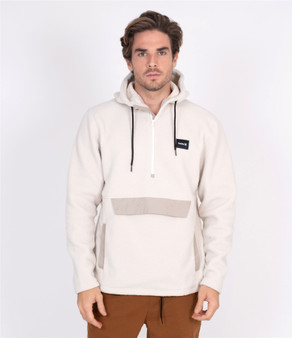 Hurley Men's 1/4 Zip Sweat Hoodie ~ Anorak Sherpa bone