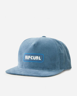 Rip Curl 6 Panel Snapback Cord Flat Peak Cap ~ Surf Revival dusty blue