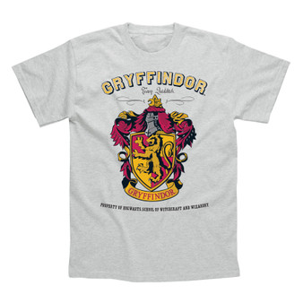 Harry Potter Cotton SS T-Shirt ~ Gryffindor grey