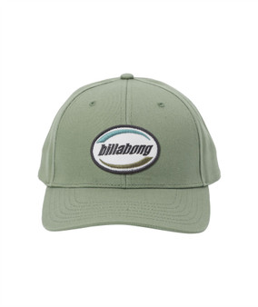 Billabong 6 Panel Mens Snapback Curved Peak Cap ~ Walled sage