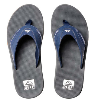 Reef Mens Water Friendly Sandals With Bottle Opener And Airbag  ~ Fanning Navy/Shadow