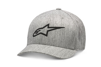 Alpinestars Mens 6 panel Curve Flexfit Cap ~ Ageless Grey Heather Black