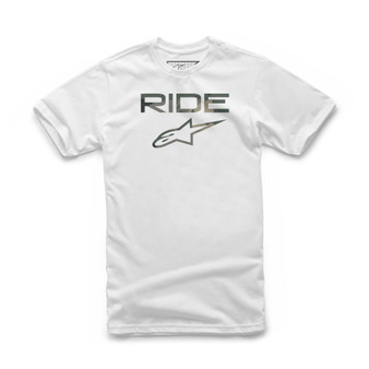 Alpinestars Mens Cotton SS T-Shirt ~ Ride 2.0 Camo White