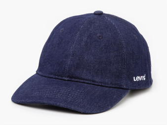 Levi Mens Adjustable Curve Denim Cap ~ Essential Denim Dark Blue