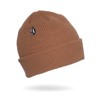 Volcom Mens Cuff Knitted Beanie ~ Full Stone brown