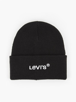 Levi's Unisex Knitted Cuff Beanie ~ Wordmark regular black