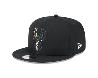 New Era Mens Split Logo 9Fifty Cap Milwaukee Bucks black