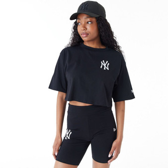 New Era Womens MLB Lifestyle Crop Tee ~ New York Yankees black