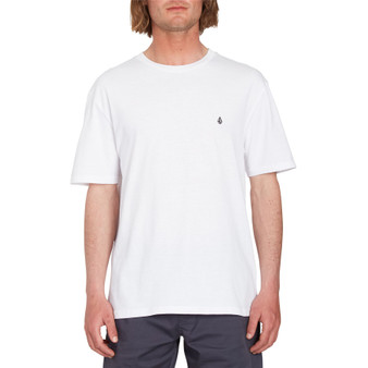 Volcom Mens SS Cotton Crew Neck T-Shirt ~ Stone Blanks white