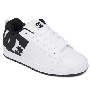 DC Shoes Men’s Leather Court Graffic Sneaker Colour White/Black