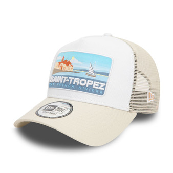 New Era Mens Summer Trucker Cap ~ Saint Tropez white