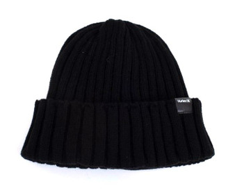 Hurley Avalon Fleece Cuff Beanie Knitted Black