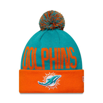Miami Dolphins NFL Madrid Games Cuff Knit Beanie Turquoise