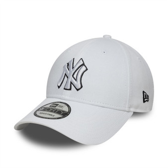 New York Yankees Outline 9Forty Adjustable White Cap