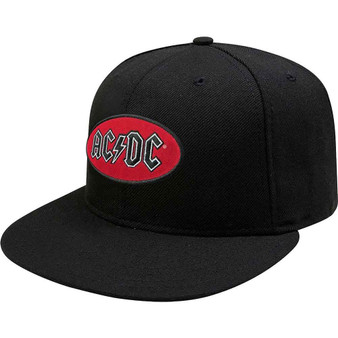 ACDC Cap Flat Peak Snapback ACDC Oval Logo Black