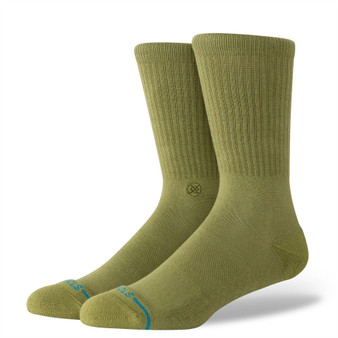 Stance Icon Crew Mens Olive Socks