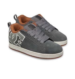 DC Shoes Leather Court Graffik Shoes Men Black Grey Gum