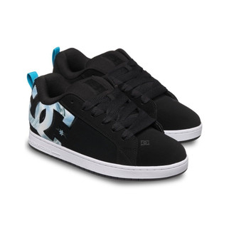 DC Shoes Leather Court Graffik Shoes Men Black Blue