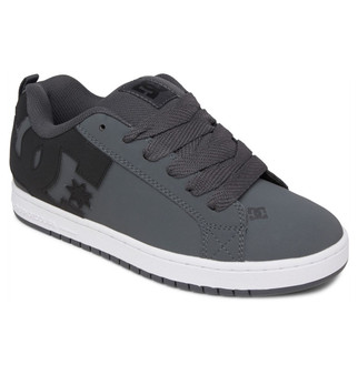 DC Shoes Leather Court Graffik Shoes Men Grey Black White