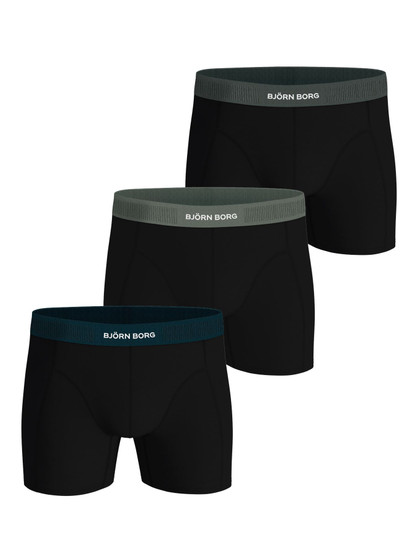 Björn Borg  3 Pack Organic Cotton Stretch 3 Pack Black Boxer Shorts
