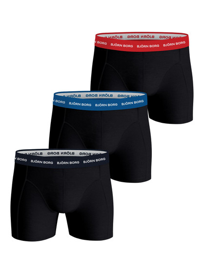Björn Borg  3 Pack Cotton Stretch 3 Pack Black Boxer Shorts