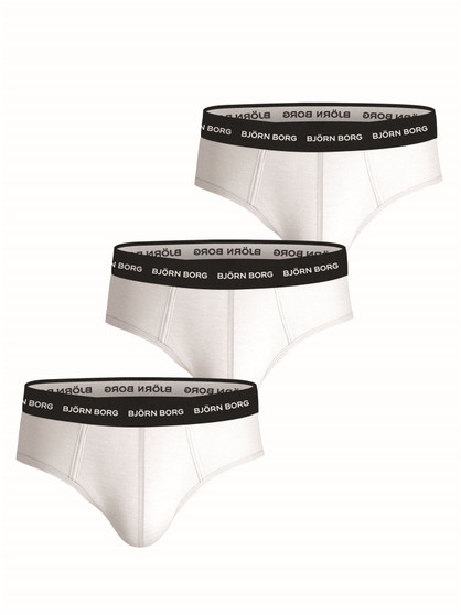 Björn Borg  3 Pack Cotton Stretch 3 Pack White Mens Briefs
