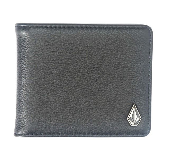Volcom Leather Single Stone Bi-Fold Wallet Black