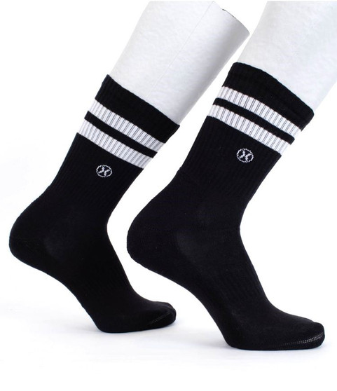 Hurley Low Tide Quarter Stripe Socks Black White