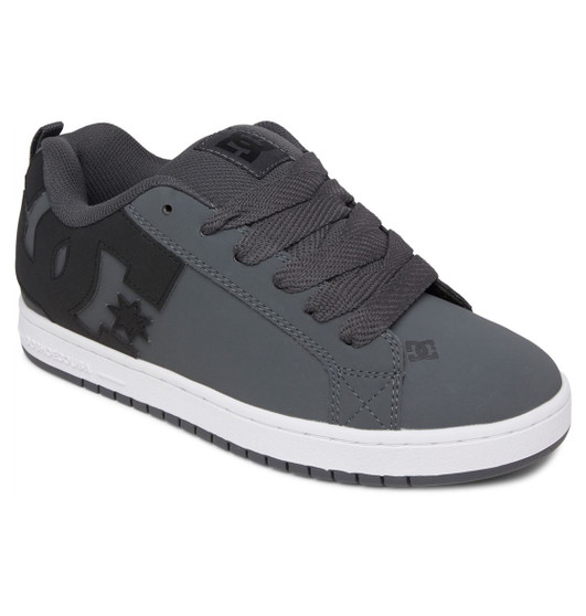 DC Shoes Leather Court Graffik Shoes Men Grey Black White