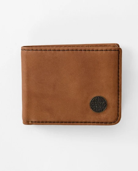 Rip Curl Leather Wetsuit Logo RFID All Day Bi Fold Wallet