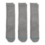 Stance Men's 3 Pack Crew Socks ~ Icon  3 Pack grey heather