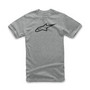 Alpinestars Mens Cotton SS T-Shirt ~ Ageless Classic Grey Heather Black