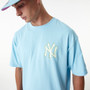 New Era Unisex MLB Pastel OS T-Shirt ~ New York Yankees Pastel Blue