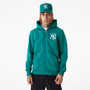 New Era Mens League Essential Crew Neck FZ Hoody ~ New York Yankees green