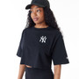 New Era Womens MLB Lifestyle Crop Tee ~ New York Yankees black