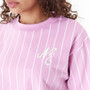 New Era Womens NE Pinstripe Crop Tee ~ New Era  pink