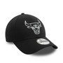 Chicago Bulls Metallic Outline Black 9FORTY Adjustable Cap