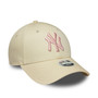 New York Yankees Womens MLB League Essential Cream 9FORTY Adjustable Cap