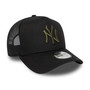 New York Yankees MLB League Essential Black 9FORTY A-Frame Trucker Adjustable Cap