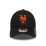 New York Mets MLB Visor Script Black 9FORTY Adjustable Cap