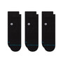 3 pack Icon  Mens Quarter Black Socks Stance